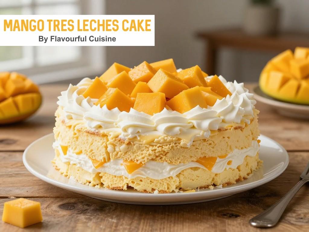 Mango Tres Leches Cake By Flavourful Cuisine