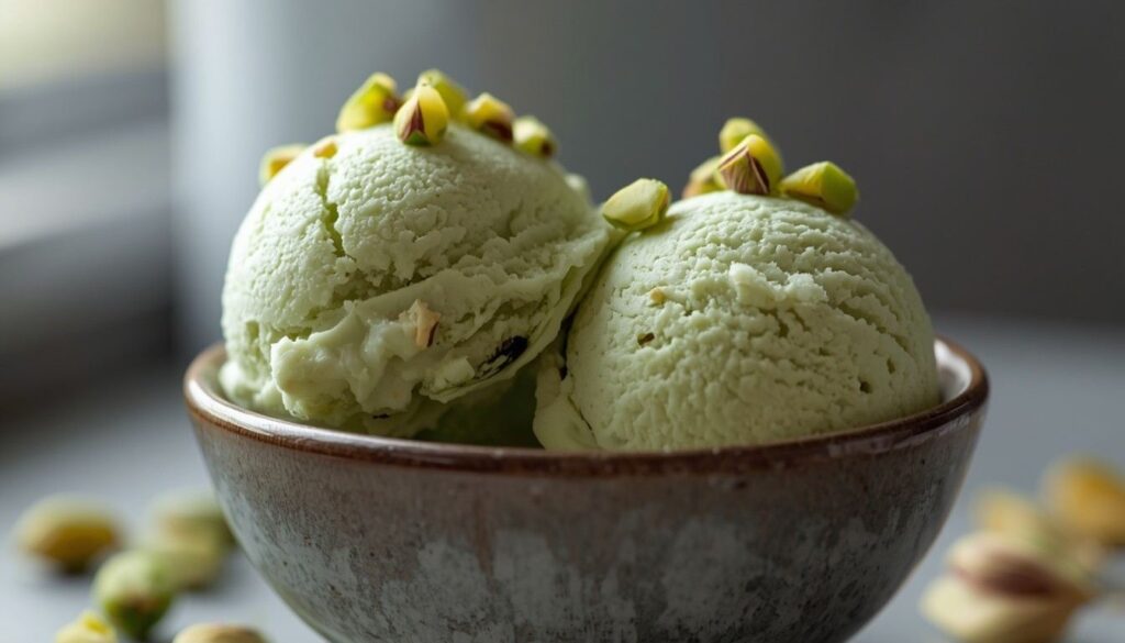 Creamy Matcha Pistachio Ice Cream by Flavourful Cuisine