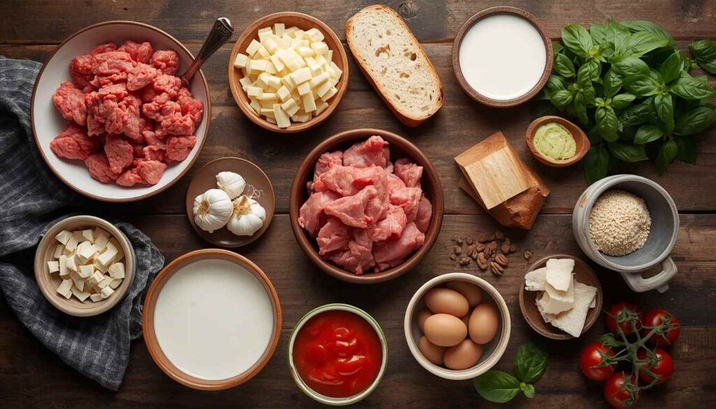 Ingredients for Italian Meatballs recipe by flavourful Cuisine