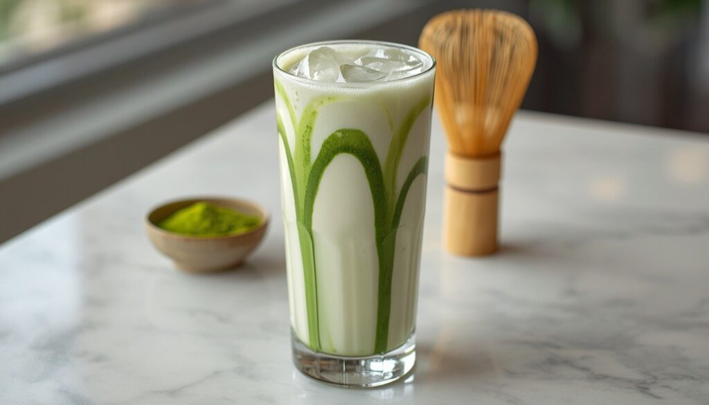 matcha green tea latte recipe by flavourful cuisine