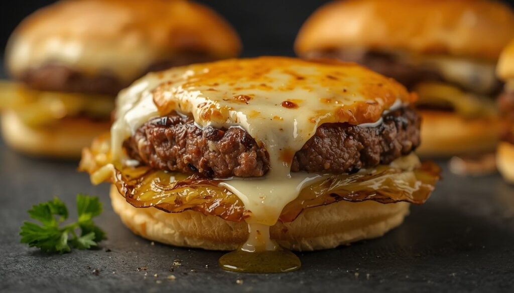 Close up of baked cabbage burger by flavourful cuisine